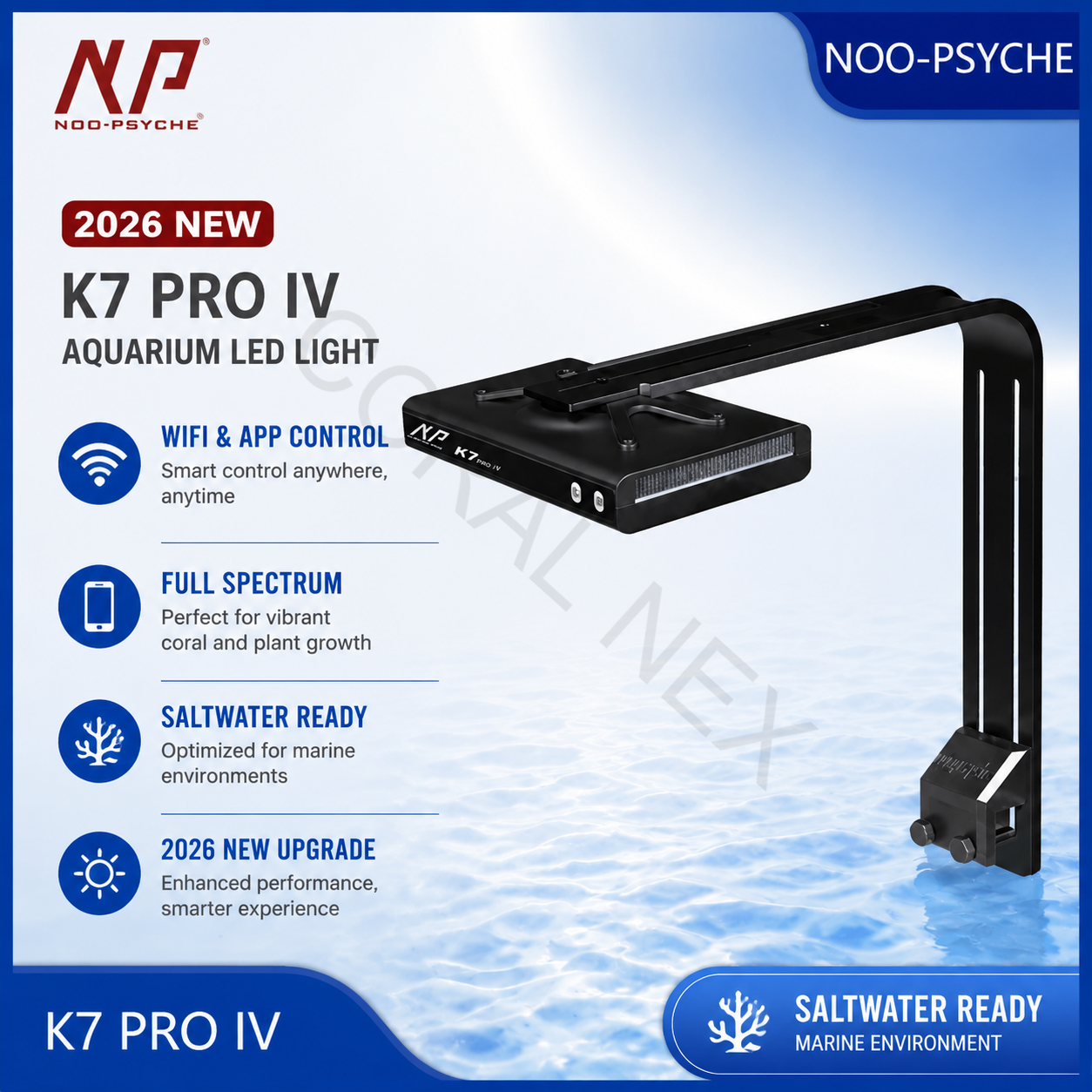 Marine Aquarium Led - 2026 New V4 NooPsyche K7 PRO
