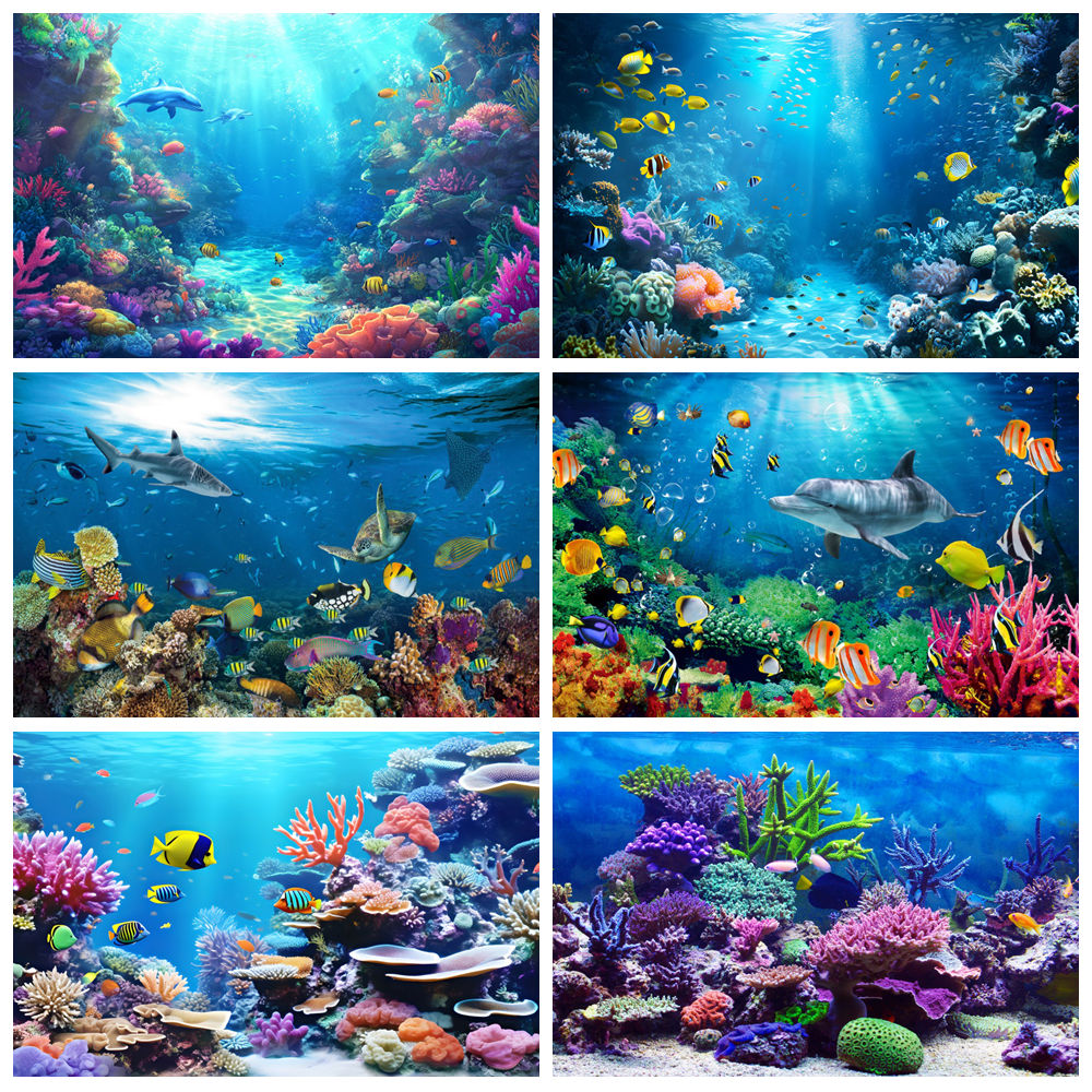 Underwater World Backdrop Unde – обзор и цена Aquarium Marine World