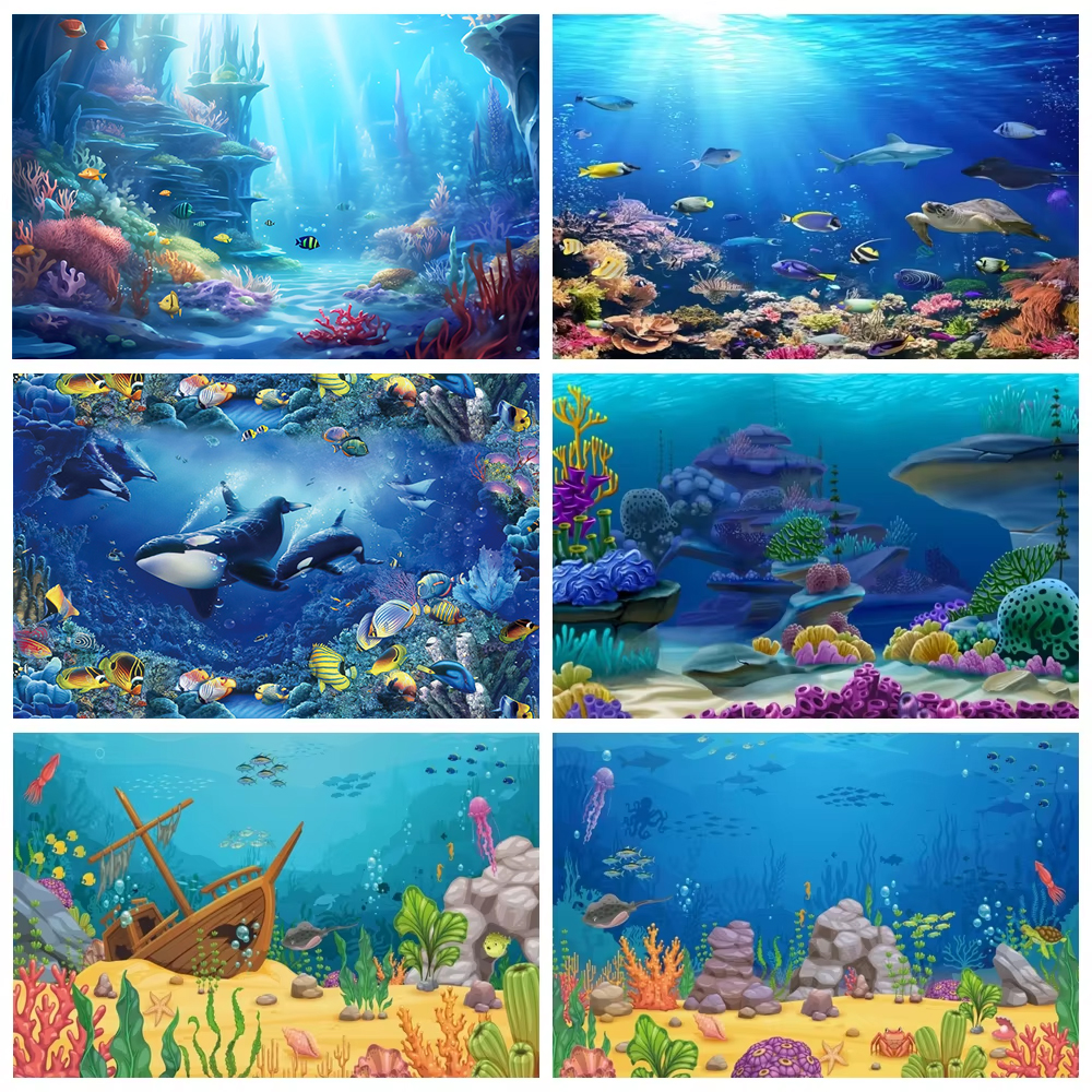 Underwater World Backdrop Unde – обзор и цена Aquarium Marine World