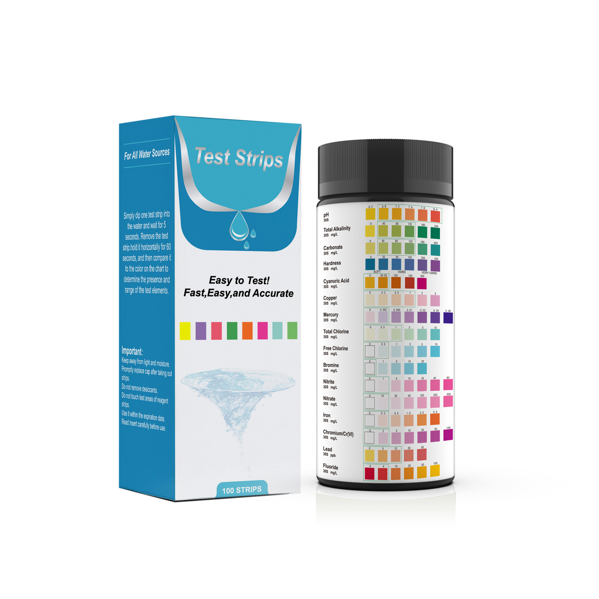 100 Pcs 16-IN-1 Aquarium Test  – обзор и цена Marine Aquarium Water Test Kit
