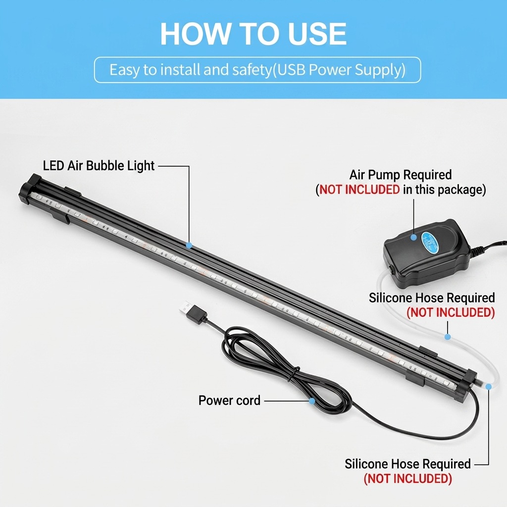 USB LED Aquarium Air Bubble Li – обзор и цена Marine Aquarium Led
