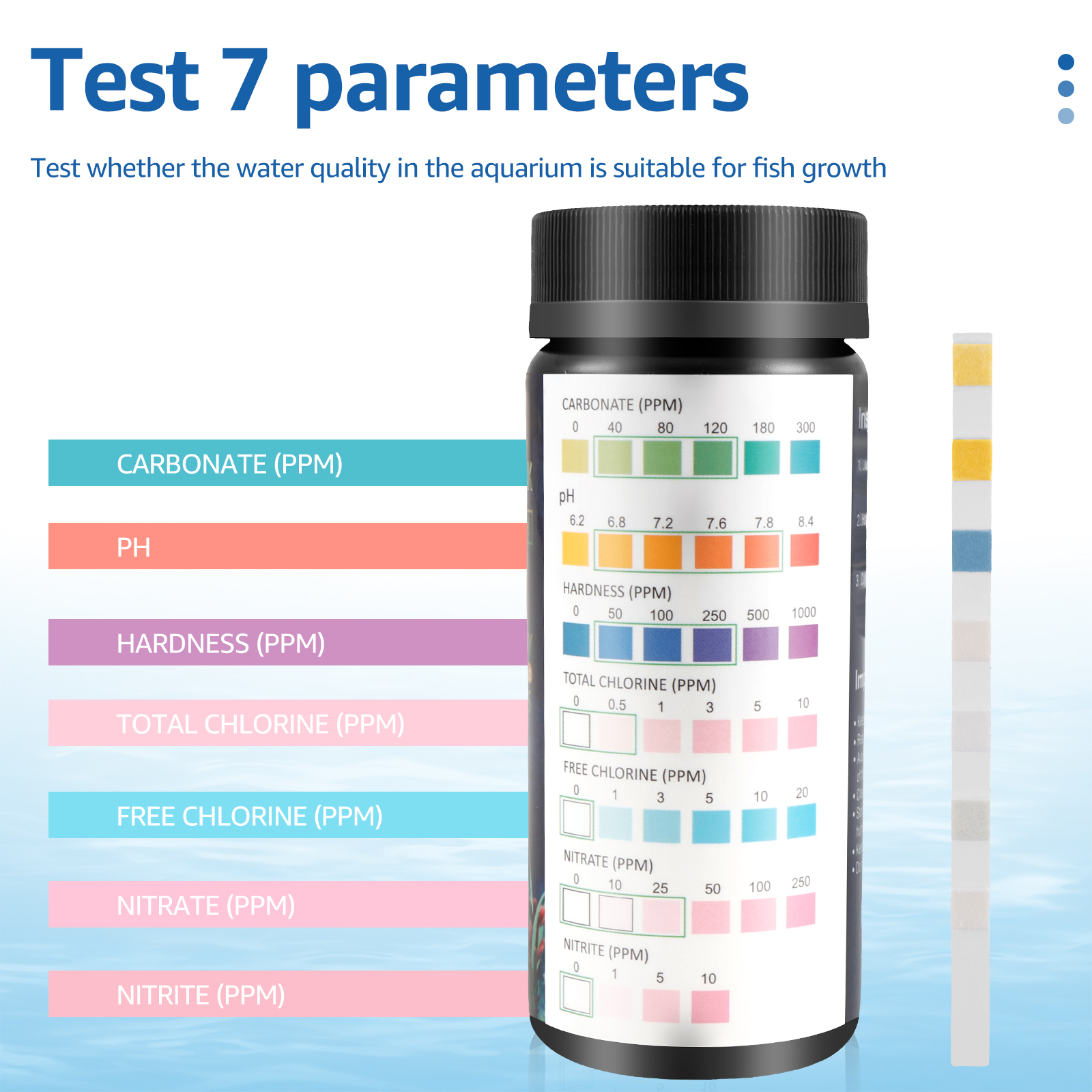 100Pcs 7 in 1 Aquarium Test St – обзор и цена Marine Aquarium Water Test Kit